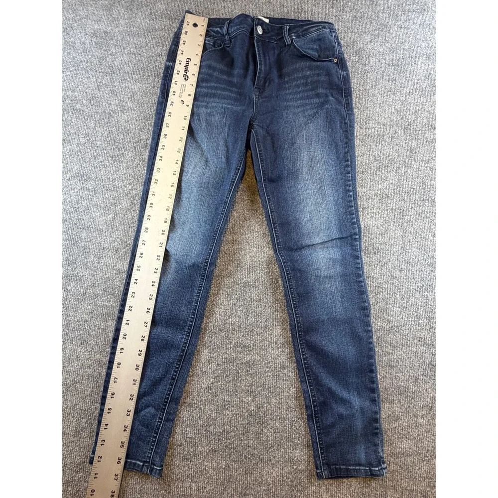 Kensie Jeans Effortless Ankle Mid Rise Skinny Dark Wash Blue Denim Size 8/29
